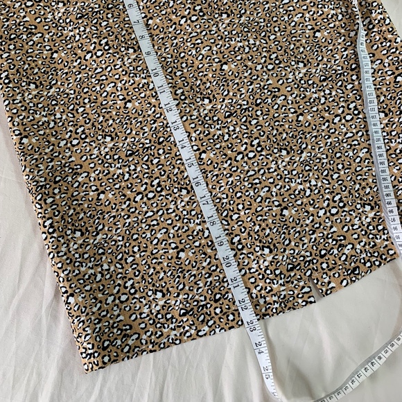 J. Crew tan animal print pencil skirt lined zip back vent size 12 - Picture 4 of 13